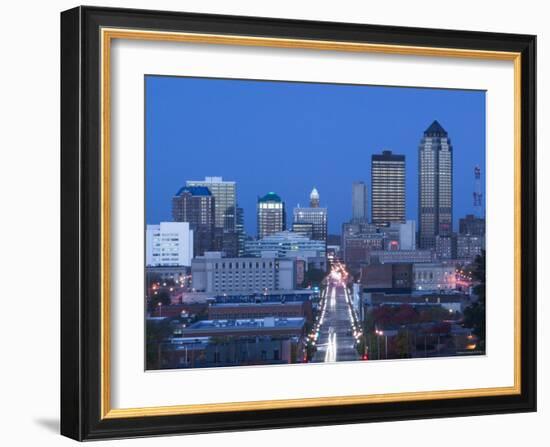 Skyline of Des Moines, Iowa, USA-Walter Bibikow-Framed Photographic Print