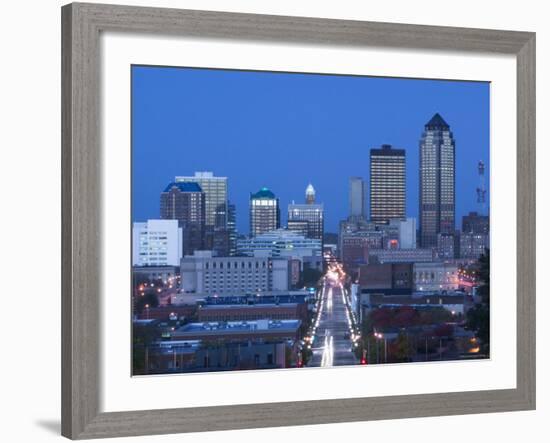 Skyline of Des Moines, Iowa, USA-Walter Bibikow-Framed Photographic Print