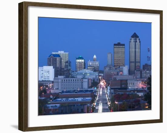 Skyline of Des Moines, Iowa, USA-Walter Bibikow-Framed Photographic Print