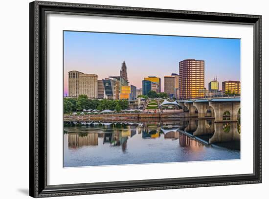 Skyline of Downtown Hartford, Connecticut.-SeanPavonePhoto-Framed Photographic Print