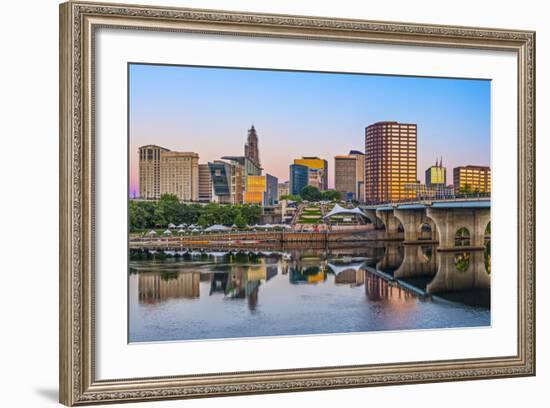 Skyline of Downtown Hartford, Connecticut.-SeanPavonePhoto-Framed Photographic Print