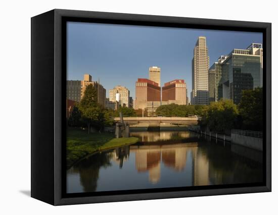 Skyline of Downtown, Omaha, Nebraska-Gayle Harper-Framed Premier Image Canvas