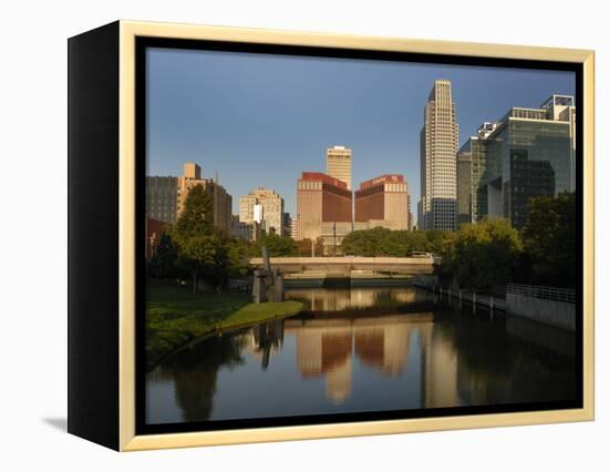 Skyline of Downtown, Omaha, Nebraska-Gayle Harper-Framed Premier Image Canvas