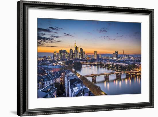 Skyline of Frankfurt, Germany, the Financial Center of the Country.-SeanPavonePhoto-Framed Photographic Print