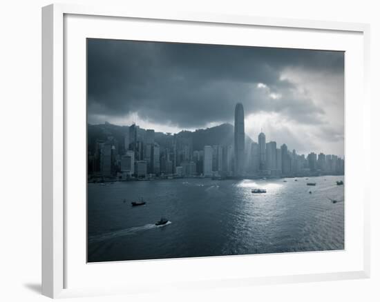 Skyline of Hong Kong Island Viewed across Victoria Harbour, Hong Kong, China-Jon Arnold-Framed Photographic Print