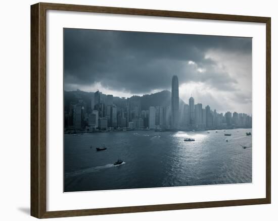 Skyline of Hong Kong Island Viewed across Victoria Harbour, Hong Kong, China-Jon Arnold-Framed Photographic Print