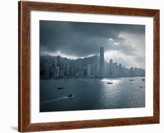 Skyline of Hong Kong Island Viewed across Victoria Harbour, Hong Kong, China-Jon Arnold-Framed Photographic Print