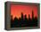 Skyline of Los Angeles at Sunset, CA-Mitch Diamond-Framed Premier Image Canvas