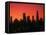 Skyline of Los Angeles at Sunset, CA-Mitch Diamond-Framed Premier Image Canvas