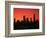 Skyline of Los Angeles at Sunset, CA-Mitch Diamond-Framed Photographic Print