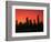 Skyline of Los Angeles at Sunset, CA-Mitch Diamond-Framed Photographic Print