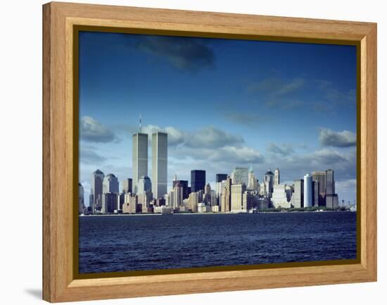 Skyline of Lower Manhattan before the 9/11 Terrorist Attacks-null-Framed Stretched Canvas