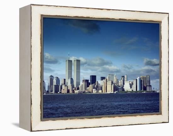 Skyline of Lower Manhattan before the 9/11 Terrorist Attacks-null-Framed Stretched Canvas