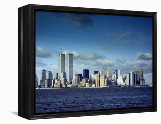 Skyline of Lower Manhattan before the 9/11 Terrorist Attacks-null-Framed Stretched Canvas