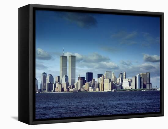 Skyline of Lower Manhattan before the 9/11 Terrorist Attacks-null-Framed Stretched Canvas