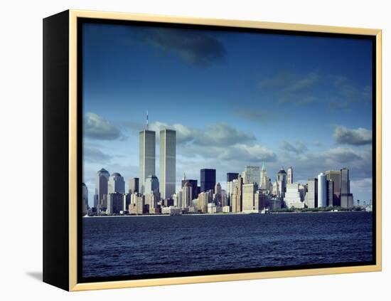 Skyline of Lower Manhattan before the 9/11 Terrorist Attacks-null-Framed Stretched Canvas