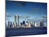 Skyline of Lower Manhattan before the 9/11 Terrorist Attacks-null-Mounted Photo