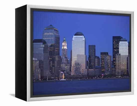 Skyline of Manhattan at Twilight-Alan Schein-Framed Premier Image Canvas