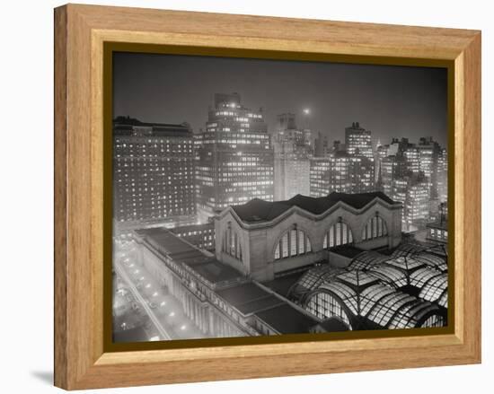 Skyline of Manhattan with Pennsylvania Station Area-Bettmann-Framed Premier Image Canvas