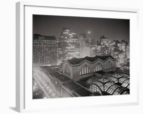 Skyline of Manhattan with Pennsylvania Station Area-Bettmann-Framed Photographic Print