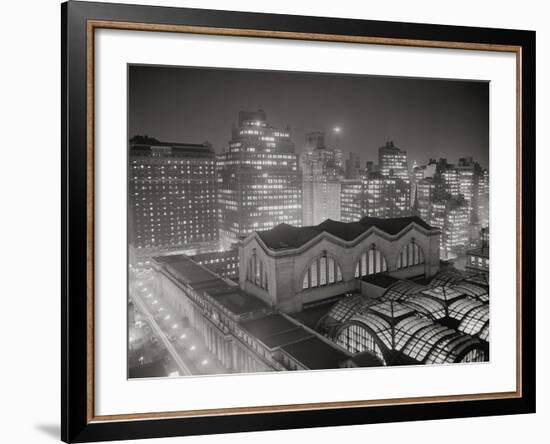 Skyline of Manhattan with Pennsylvania Station Area-Bettmann-Framed Photographic Print