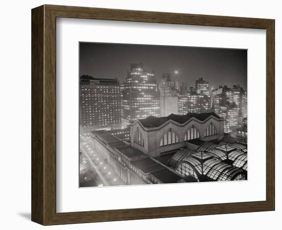 Skyline of Manhattan with Pennsylvania Station Area-Bettmann-Framed Photographic Print