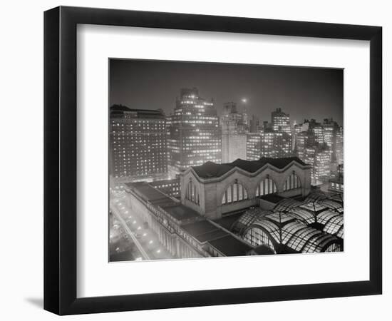 Skyline of Manhattan with Pennsylvania Station Area-Bettmann-Framed Photographic Print