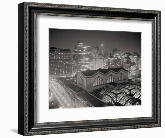 Skyline of Manhattan with Pennsylvania Station Area-Bettmann-Framed Photographic Print