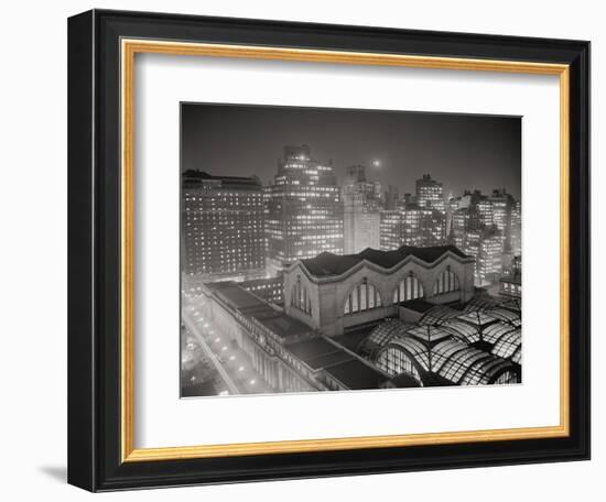 Skyline of Manhattan with Pennsylvania Station Area-Bettmann-Framed Photographic Print