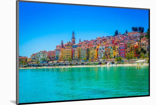 Skyline of Menton, Alpes-Maritimes, Cote D'Azur, Provence, French Riviera-Laura Grier-Mounted Photographic Print