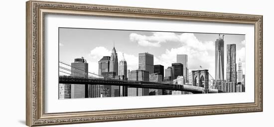 Skyline of NYC with One World Trade Center and East River, Manhattan and Brooklyn Bridge, US-Philippe Hugonnard-Framed Photographic Print