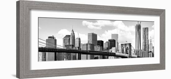 Skyline of NYC with One World Trade Center and East River, Manhattan and Brooklyn Bridge, US-Philippe Hugonnard-Framed Photographic Print