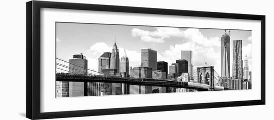 Skyline of NYC with One World Trade Center and East River, Manhattan and Brooklyn Bridge, US-Philippe Hugonnard-Framed Photographic Print