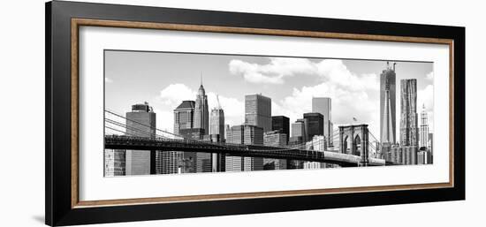 Skyline of NYC with One World Trade Center and East River, Manhattan and Brooklyn Bridge, US-Philippe Hugonnard-Framed Photographic Print