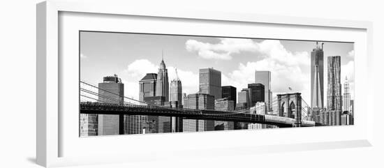 Skyline of NYC with One World Trade Center and East River, Manhattan and Brooklyn Bridge, US-Philippe Hugonnard-Framed Photographic Print