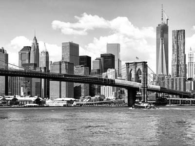 Brooklyn Bridge At Sunset New York City In Black And White