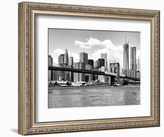 Skyline of NYC with One World Trade Center and East River, Manhattan and Brooklyn Bridge-Philippe Hugonnard-Framed Photographic Print