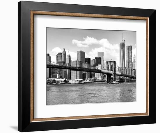 Skyline of NYC with One World Trade Center and East River, Manhattan and Brooklyn Bridge-Philippe Hugonnard-Framed Photographic Print