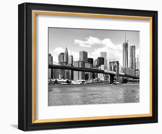 Skyline of NYC with One World Trade Center and East River, Manhattan and Brooklyn Bridge-Philippe Hugonnard-Framed Photographic Print