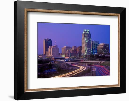 Skyline of Raleigh, NC at night-null-Framed Photographic Print