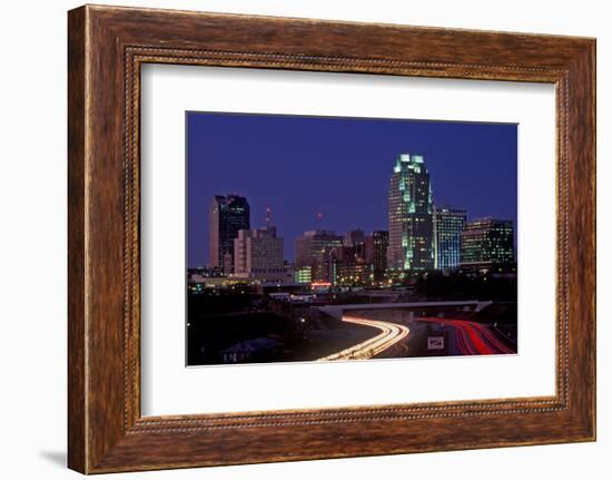 Skyline of Raleigh, NC at night-null-Framed Photographic Print