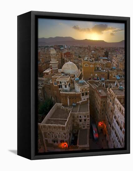 Skyline of Sanaa, Yemen-Michele Falzone-Framed Premier Image Canvas