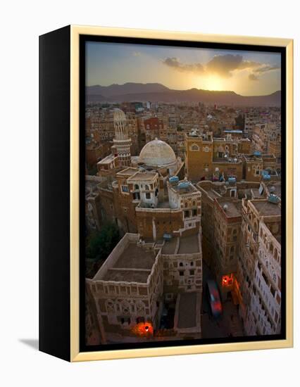 Skyline of Sanaa, Yemen-Michele Falzone-Framed Premier Image Canvas