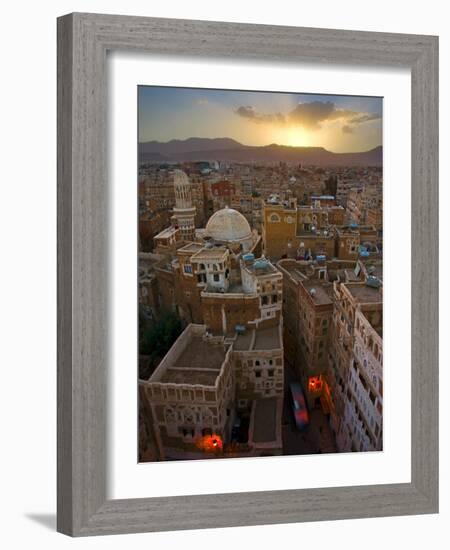 Skyline of Sanaa, Yemen-Michele Falzone-Framed Photographic Print