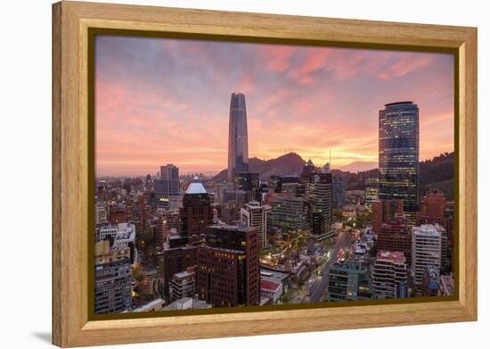 Skyline of Santiago with the Gran Torre, Santiago, Chile, South America-Yadid Levy-Framed Premier Image Canvas