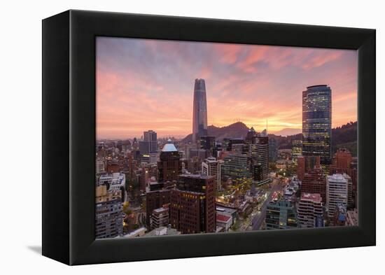 Skyline of Santiago with the Gran Torre, Santiago, Chile, South America-Yadid Levy-Framed Premier Image Canvas