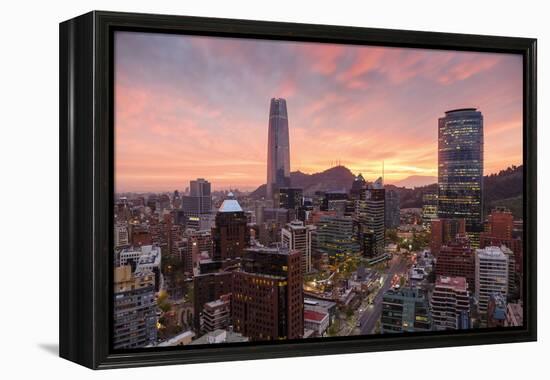 Skyline of Santiago with the Gran Torre, Santiago, Chile, South America-Yadid Levy-Framed Premier Image Canvas