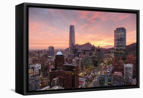 Skyline of Santiago with the Gran Torre, Santiago, Chile, South America-Yadid Levy-Framed Premier Image Canvas