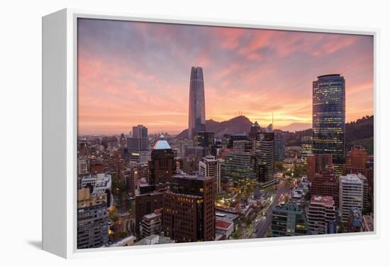 Skyline of Santiago with the Gran Torre, Santiago, Chile, South America-Yadid Levy-Framed Premier Image Canvas
