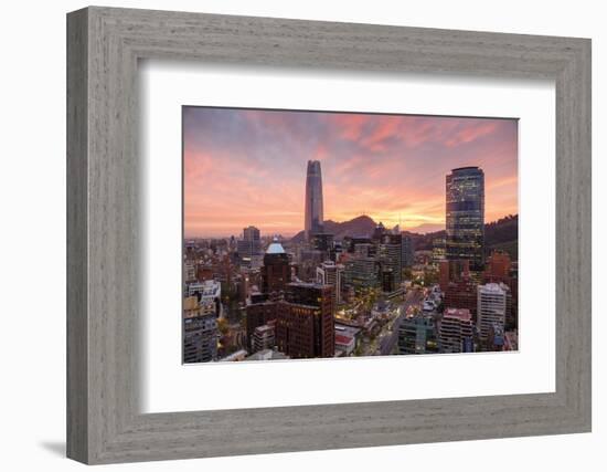 Skyline of Santiago with the Gran Torre, Santiago, Chile, South America-Yadid Levy-Framed Photographic Print